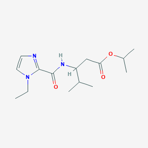 molecular formula C15H25N3O3 B7382727 Propan-2-yl 3-[(1-ethylimidazole-2-carbonyl)amino]-4-methylpentanoate 