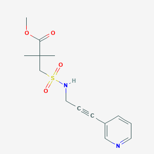 molecular formula C14H18N2O4S B7383037 Methyl 2,2-dimethyl-3-(3-pyridin-3-ylprop-2-ynylsulfamoyl)propanoate 