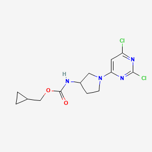 molecular formula C13H16Cl2N4O2 B7383098 cyclopropylmethyl N-[1-(2,6-dichloropyrimidin-4-yl)pyrrolidin-3-yl]carbamate 