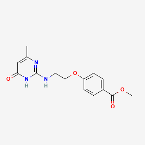 molecular formula C15H17N3O4 B7383269 methyl 4-[2-[(4-methyl-6-oxo-1H-pyrimidin-2-yl)amino]ethoxy]benzoate 