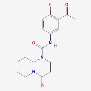 N-(3-acetyl-4-fluorophenyl)-4-oxo-3,6,7,8,9,9a-hexahydro-2H-pyrido[1,2-a]pyrimidine-1-carboxamide