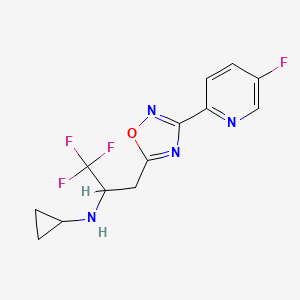 N-[1,1,1-trifluoro-3-[3-(5-fluoropyridin-2-yl)-1,2,4-oxadiazol-5-yl]propan-2-yl]cyclopropanamine