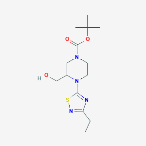 Tert-butyl 4-(3-ethyl-1,2,4-thiadiazol-5-yl)-3-(hydroxymethyl)piperazine-1-carboxylate