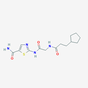 2-[[2-(3-Cyclopentylpropanoylamino)acetyl]amino]-1,3-thiazole-5-carboxamide