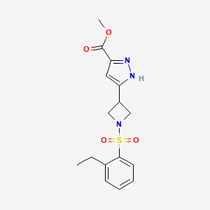 methyl 5-[1-(2-ethylphenyl)sulfonylazetidin-3-yl]-1H-pyrazole-3-carboxylate