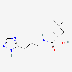 1-hydroxy-3,3-dimethyl-N-[3-(1H-1,2,4-triazol-5-yl)propyl]cyclobutane-1-carboxamide