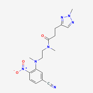 N-[2-(5-cyano-N-methyl-2-nitroanilino)ethyl]-N-methyl-3-(2-methyltriazol-4-yl)propanamide