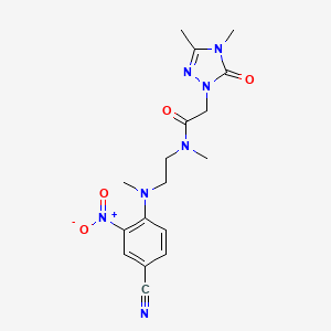 N-[2-(4-cyano-N-methyl-2-nitroanilino)ethyl]-2-(3,4-dimethyl-5-oxo-1,2,4-triazol-1-yl)-N-methylacetamide