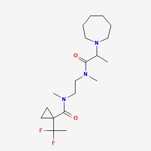 N-[2-[2-(azepan-1-yl)propanoyl-methylamino]ethyl]-1-(1,1-difluoroethyl)-N-methylcyclopropane-1-carboxamide