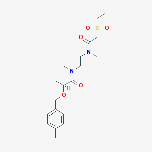 N-[2-[(2-ethylsulfonylacetyl)-methylamino]ethyl]-N-methyl-2-[(4-methylphenyl)methoxy]propanamide