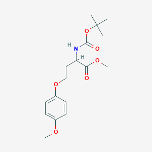 molecular formula C17H25NO6 B7384148 Methyl 4-(4-methoxyphenoxy)-2-[(2-methylpropan-2-yl)oxycarbonylamino]butanoate 