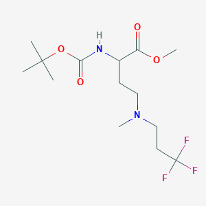 molecular formula C14H25F3N2O4 B7384157 Methyl 2-[(2-methylpropan-2-yl)oxycarbonylamino]-4-[methyl(3,3,3-trifluoropropyl)amino]butanoate 