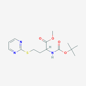 molecular formula C14H21N3O4S B7384365 Methyl 2-[(2-methylpropan-2-yl)oxycarbonylamino]-4-pyrimidin-2-ylsulfanylbutanoate 