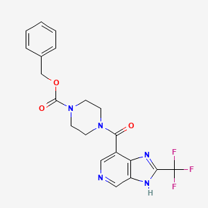 molecular formula C20H18F3N5O3 B7384621 benzyl 4-[2-(trifluoromethyl)-3H-imidazo[4,5-c]pyridine-7-carbonyl]piperazine-1-carboxylate 