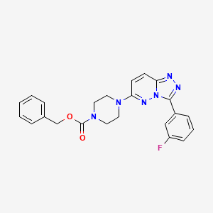 molecular formula C23H21FN6O2 B7384644 Benzyl 4-[3-(3-fluorophenyl)-[1,2,4]triazolo[4,3-b]pyridazin-6-yl]piperazine-1-carboxylate 