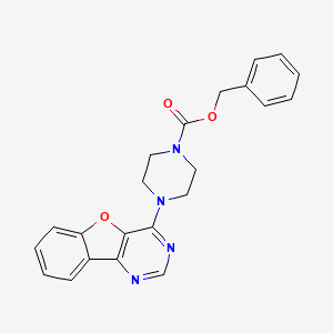 molecular formula C22H20N4O3 B7384651 Benzyl 4-([1]benzofuro[3,2-d]pyrimidin-4-yl)piperazine-1-carboxylate 