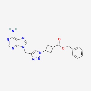 molecular formula C20H20N8O2 B7384659 Benzyl 3-[4-[(6-aminopurin-9-yl)methyl]triazol-1-yl]cyclobutane-1-carboxylate 