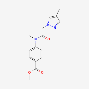 molecular formula C15H17N3O3 B7386027 Methyl 4-[methyl-[2-(4-methylpyrazol-1-yl)acetyl]amino]benzoate 