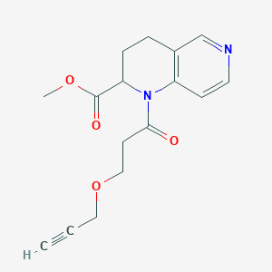 molecular formula C16H18N2O4 B7387224 methyl 1-(3-prop-2-ynoxypropanoyl)-3,4-dihydro-2H-1,6-naphthyridine-2-carboxylate 