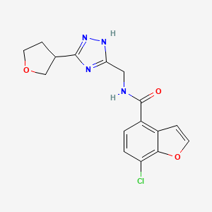 7-chloro-N-[[3-(oxolan-3-yl)-1H-1,2,4-triazol-5-yl]methyl]-1-benzofuran-4-carboxamide