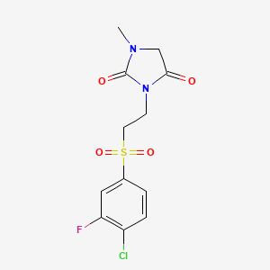 3-[2-(4-Chloro-3-fluorophenyl)sulfonylethyl]-1-methylimidazolidine-2,4-dione