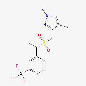 1,4-Dimethyl-3-[1-[3-(trifluoromethyl)phenyl]ethylsulfonylmethyl]pyrazole