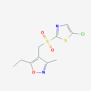 4-[(5-Chloro-1,3-thiazol-2-yl)sulfonylmethyl]-5-ethyl-3-methyl-1,2-oxazole