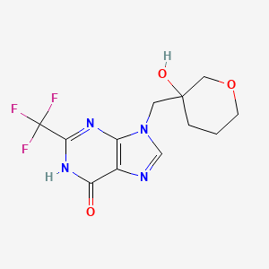 9-[(3-hydroxyoxan-3-yl)methyl]-2-(trifluoromethyl)-1H-purin-6-one