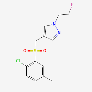 4-[(2-Chloro-5-methylphenyl)sulfonylmethyl]-1-(2-fluoroethyl)pyrazole