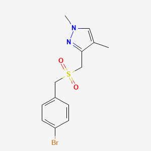 3-[(4-Bromophenyl)methylsulfonylmethyl]-1,4-dimethylpyrazole