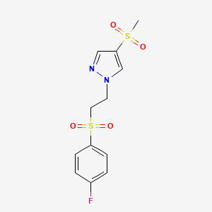 1-[2-(4-Fluorophenyl)sulfonylethyl]-4-methylsulfonylpyrazole