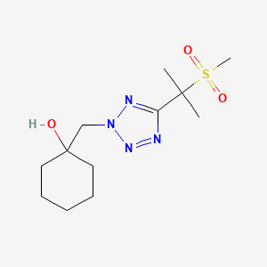 1-[[5-(2-Methylsulfonylpropan-2-yl)tetrazol-2-yl]methyl]cyclohexan-1-ol