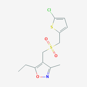 4-[(5-Chlorothiophen-2-yl)methylsulfonylmethyl]-5-ethyl-3-methyl-1,2-oxazole