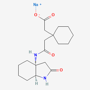 molecular formula C18H27N2NaO4 B7389876 sodium;2-[1-[2-[[(3aR,7aS)-2-oxo-3,4,5,6,7,7a-hexahydro-1H-indol-3a-yl]amino]-2-oxoethyl]cyclohexyl]acetate 