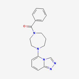 molecular formula C18H19N5O B7391085 Phenyl-[4-([1,2,4]triazolo[4,3-a]pyridin-5-yl)-1,4-diazepan-1-yl]methanone 