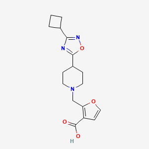 2-[[4-(3-Cyclobutyl-1,2,4-oxadiazol-5-yl)piperidin-1-yl]methyl]furan-3-carboxylic acid