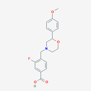 3-Fluoro-4-[[2-(4-methoxyphenyl)morpholin-4-yl]methyl]benzoic acid