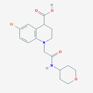 6-bromo-1-[2-(oxan-4-ylamino)-2-oxoethyl]-3,4-dihydro-2H-quinoline-4-carboxylic acid