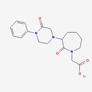 2-[2-Oxo-3-(3-oxo-4-phenylpiperazin-1-yl)azepan-1-yl]acetic acid