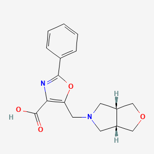 5-[[(3aS,6aR)-1,3,3a,4,6,6a-hexahydrofuro[3,4-c]pyrrol-5-yl]methyl]-2-phenyl-1,3-oxazole-4-carboxylic acid