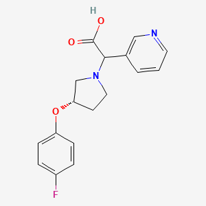 2-[(3S)-3-(4-fluorophenoxy)pyrrolidin-1-yl]-2-pyridin-3-ylacetic acid