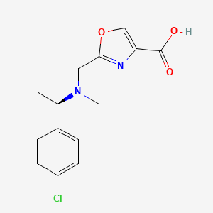 2-[[[(1R)-1-(4-chlorophenyl)ethyl]-methylamino]methyl]-1,3-oxazole-4-carboxylic acid