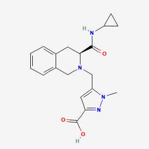 5-[[(3S)-3-(cyclopropylcarbamoyl)-3,4-dihydro-1H-isoquinolin-2-yl]methyl]-1-methylpyrazole-3-carboxylic acid