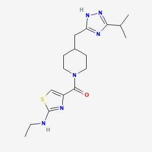 [2-(ethylamino)-1,3-thiazol-4-yl]-[4-[(3-propan-2-yl-1H-1,2,4-triazol-5-yl)methyl]piperidin-1-yl]methanone