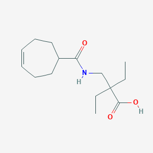 2-[(Cyclohept-4-ene-1-carbonylamino)methyl]-2-ethylbutanoic acid