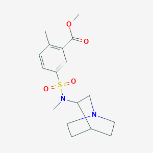 molecular formula C17H24N2O4S B7397434 Methyl 5-[1-azabicyclo[2.2.2]octan-3-yl(methyl)sulfamoyl]-2-methylbenzoate 