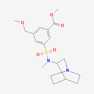 molecular formula C18H26N2O5S B7397439 Methyl 3-[1-azabicyclo[2.2.2]octan-3-yl(methyl)sulfamoyl]-5-(methoxymethyl)benzoate 