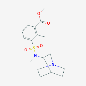 molecular formula C17H24N2O4S B7397454 Methyl 3-[1-azabicyclo[2.2.2]octan-3-yl(methyl)sulfamoyl]-2-methylbenzoate 