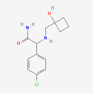 2-(4-Chlorophenyl)-2-[(1-hydroxycyclobutyl)methylamino]acetamide