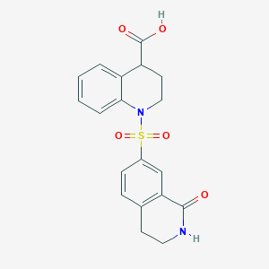 1-[(1-oxo-3,4-dihydro-2H-isoquinolin-7-yl)sulfonyl]-3,4-dihydro-2H-quinoline-4-carboxylic acid